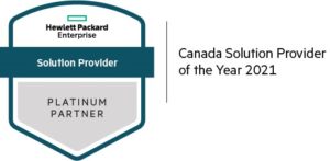 Hewlett Packard Enterprise Solution Provider Platinum Partner Canada Solution Provider of the Year 2021